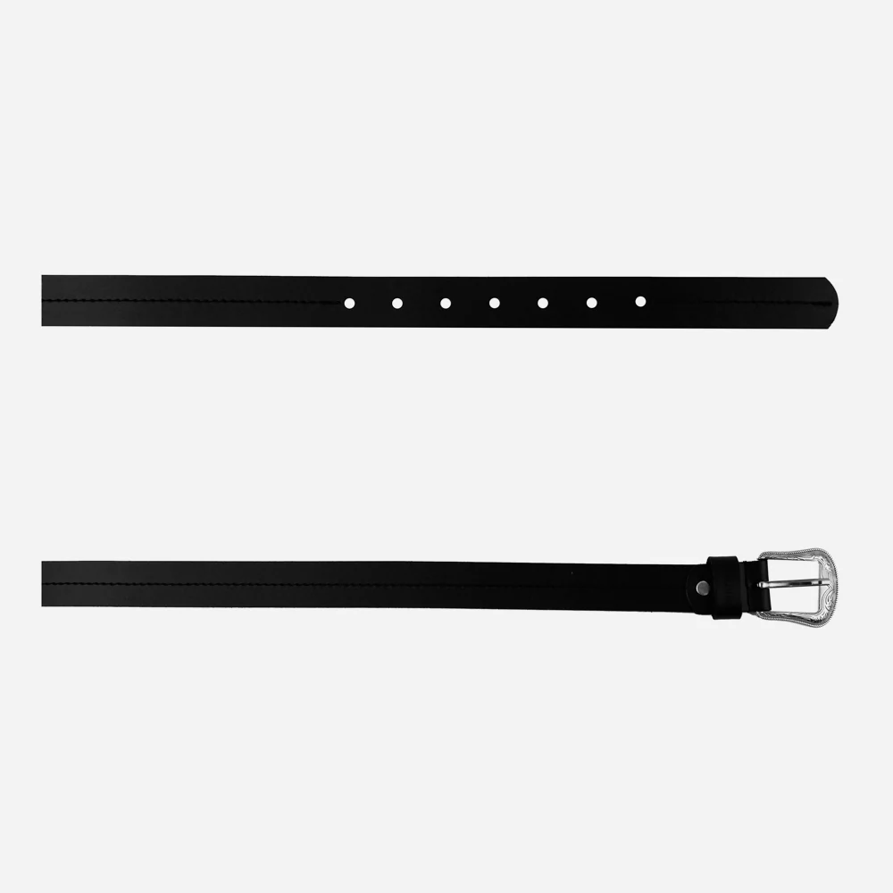 Correa atena de cuero para mujer - Negro - Image 2