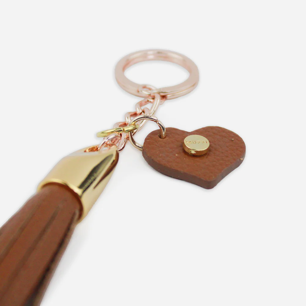 Llavero coralia de cuero para mujer - Miel - Image 2