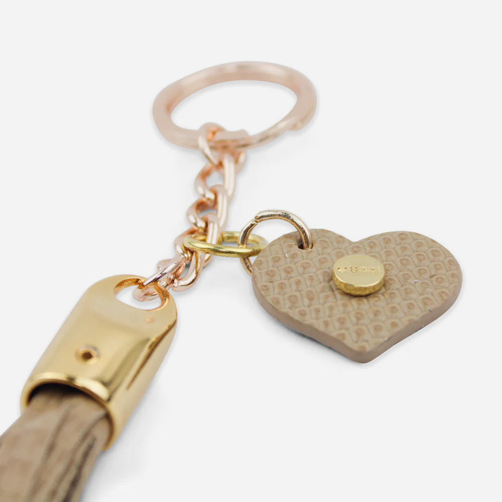 Llavero coralia de cuero para mujer - Taupe - Image 2