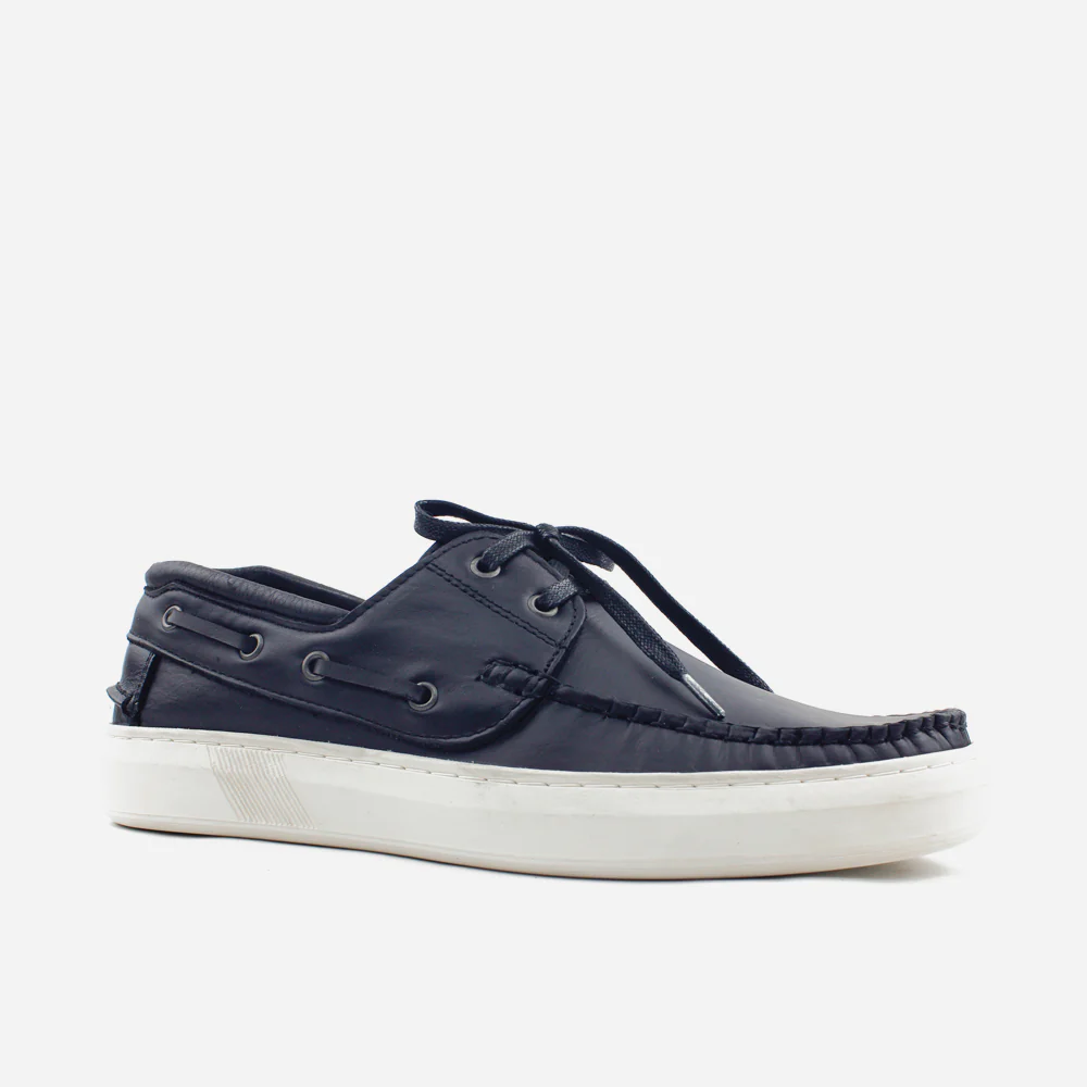 Mocasin plano ciel de cuero para hombre - Negro - Image 2