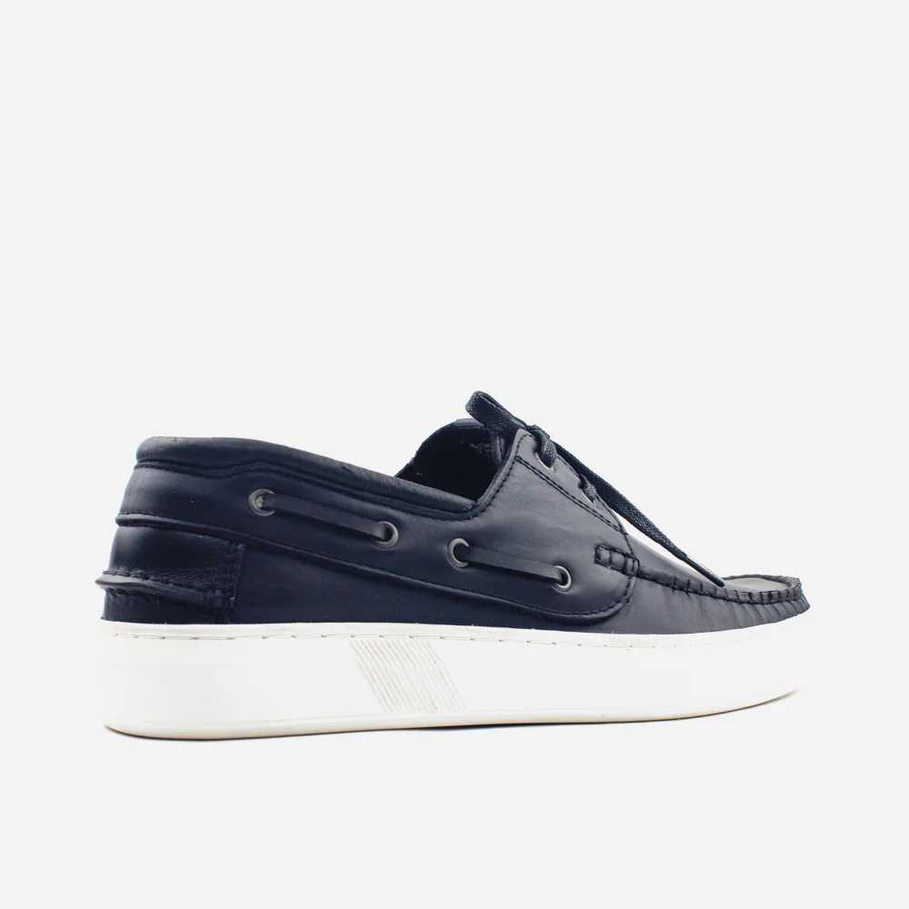 Mocasin plano ciel de cuero para hombre - Negro - Image 3