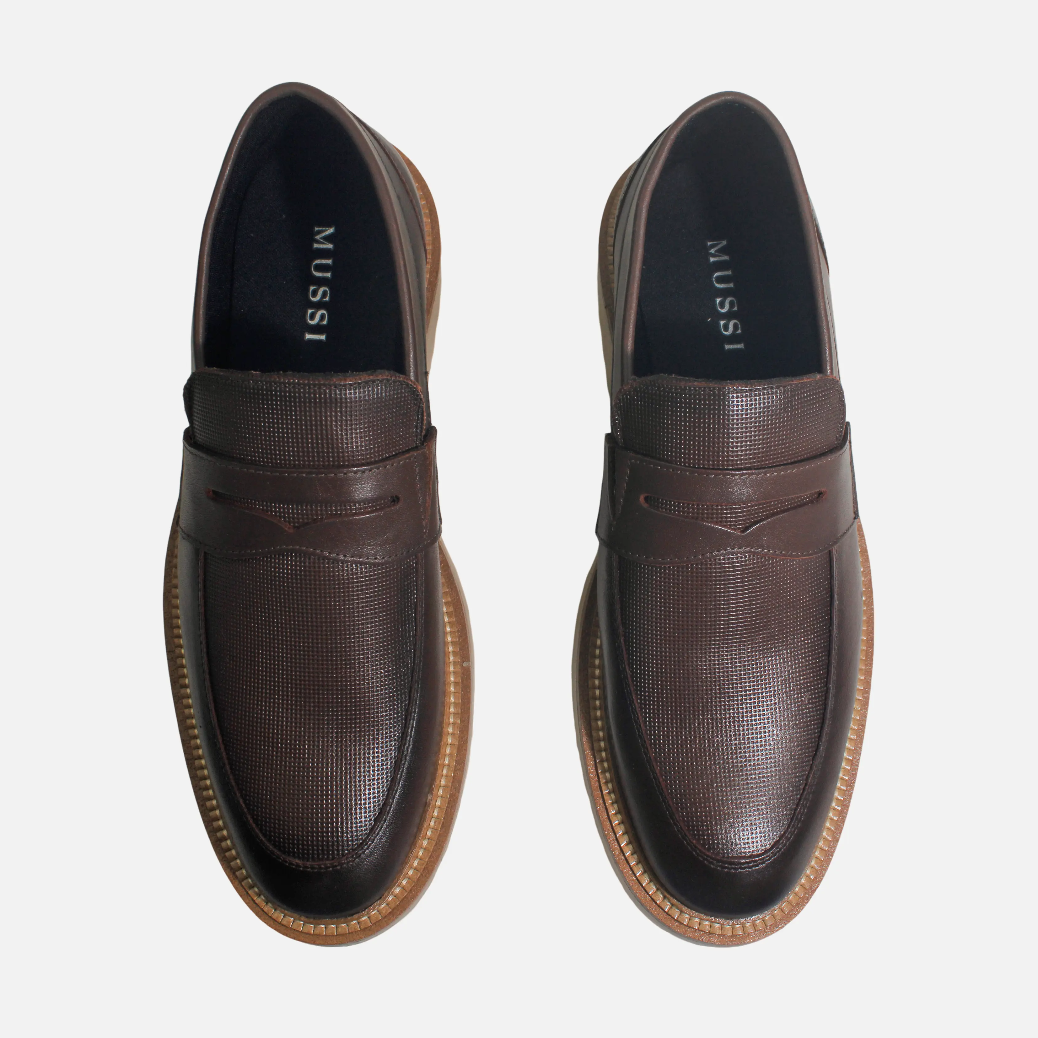Mocasin plano leonardo de cuero para hombre - Brandy - Image 4