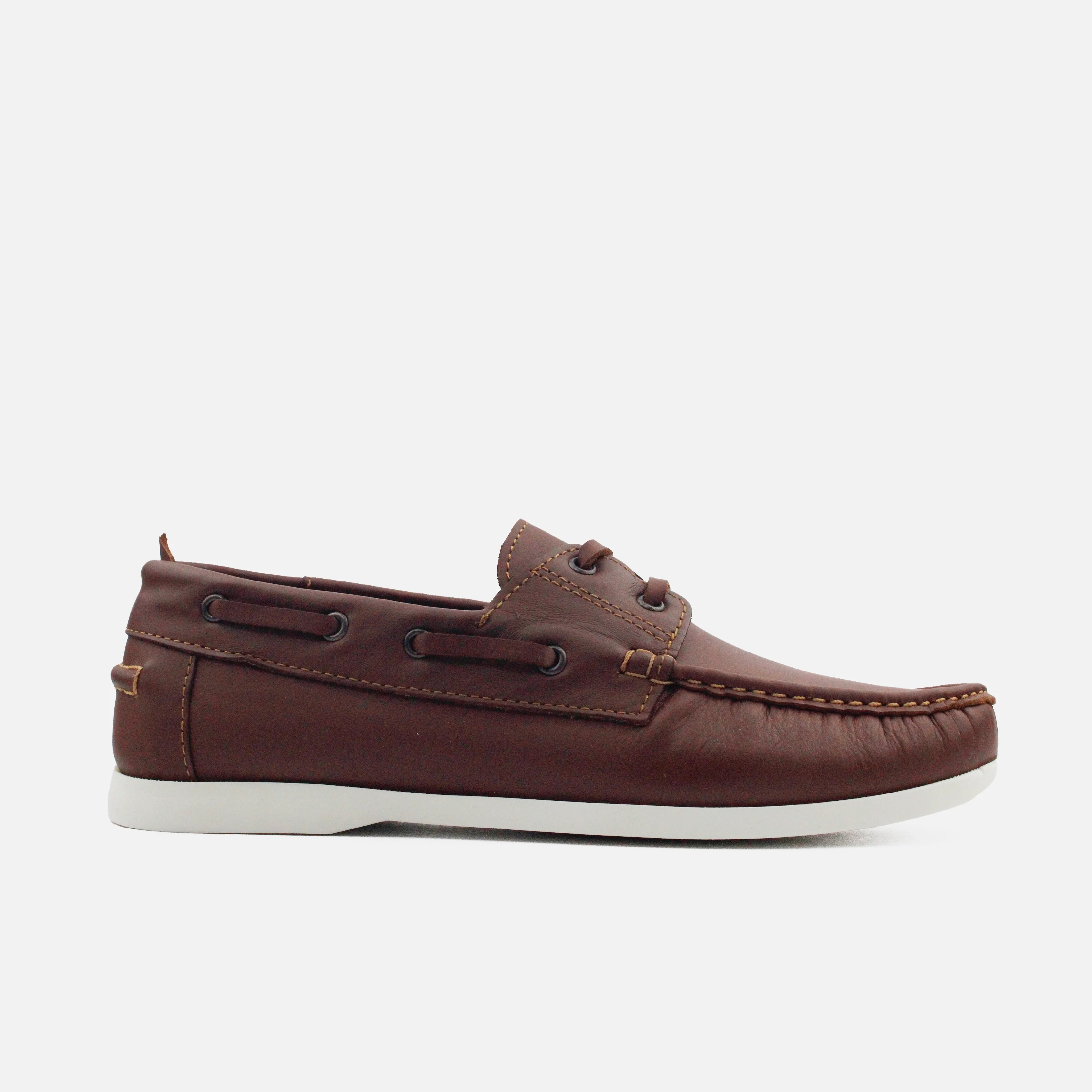 Mocasin plano mephisto de cuero para hombre - Brandy