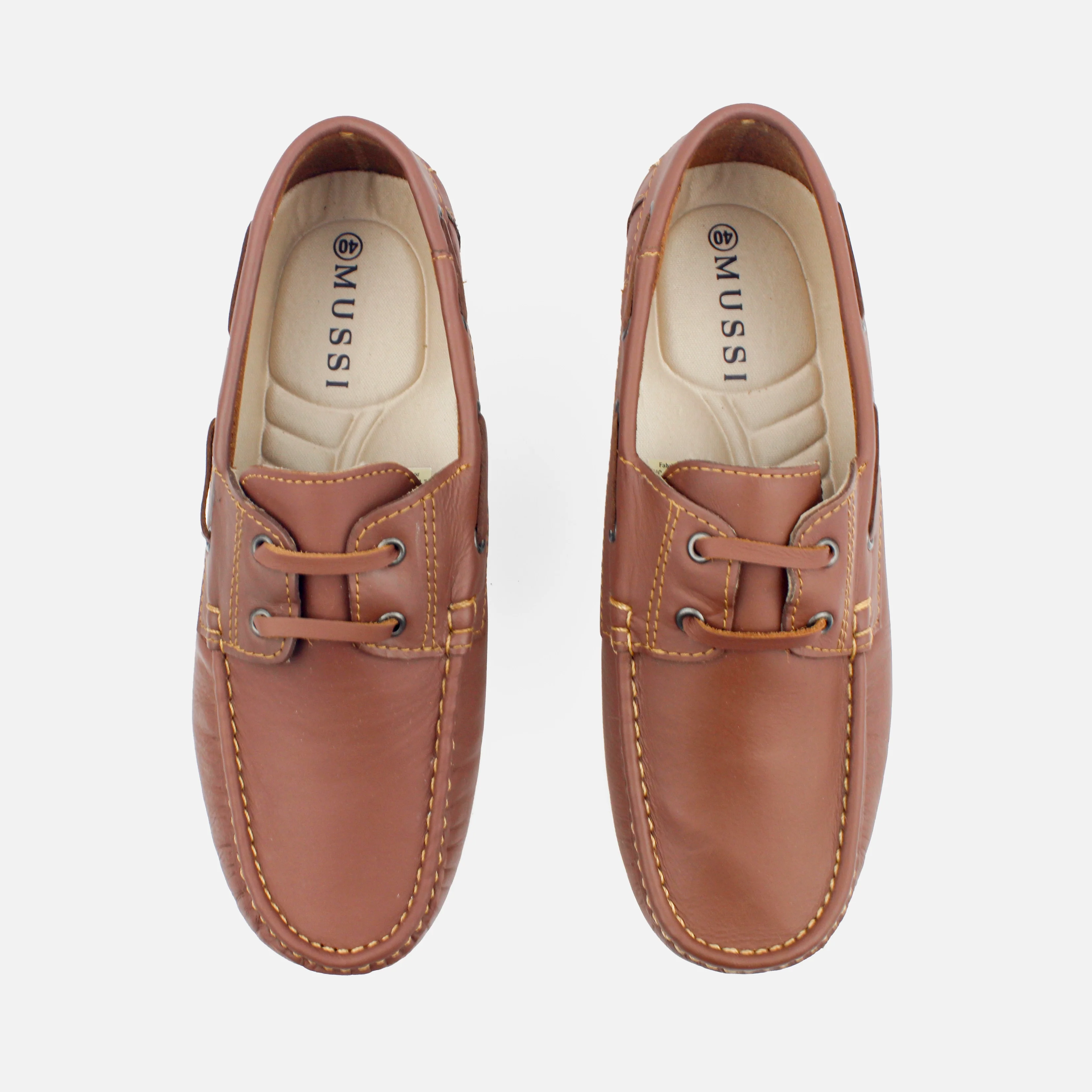 Mocasin plano mephisto de cuero para hombre - Brandy - Image 4