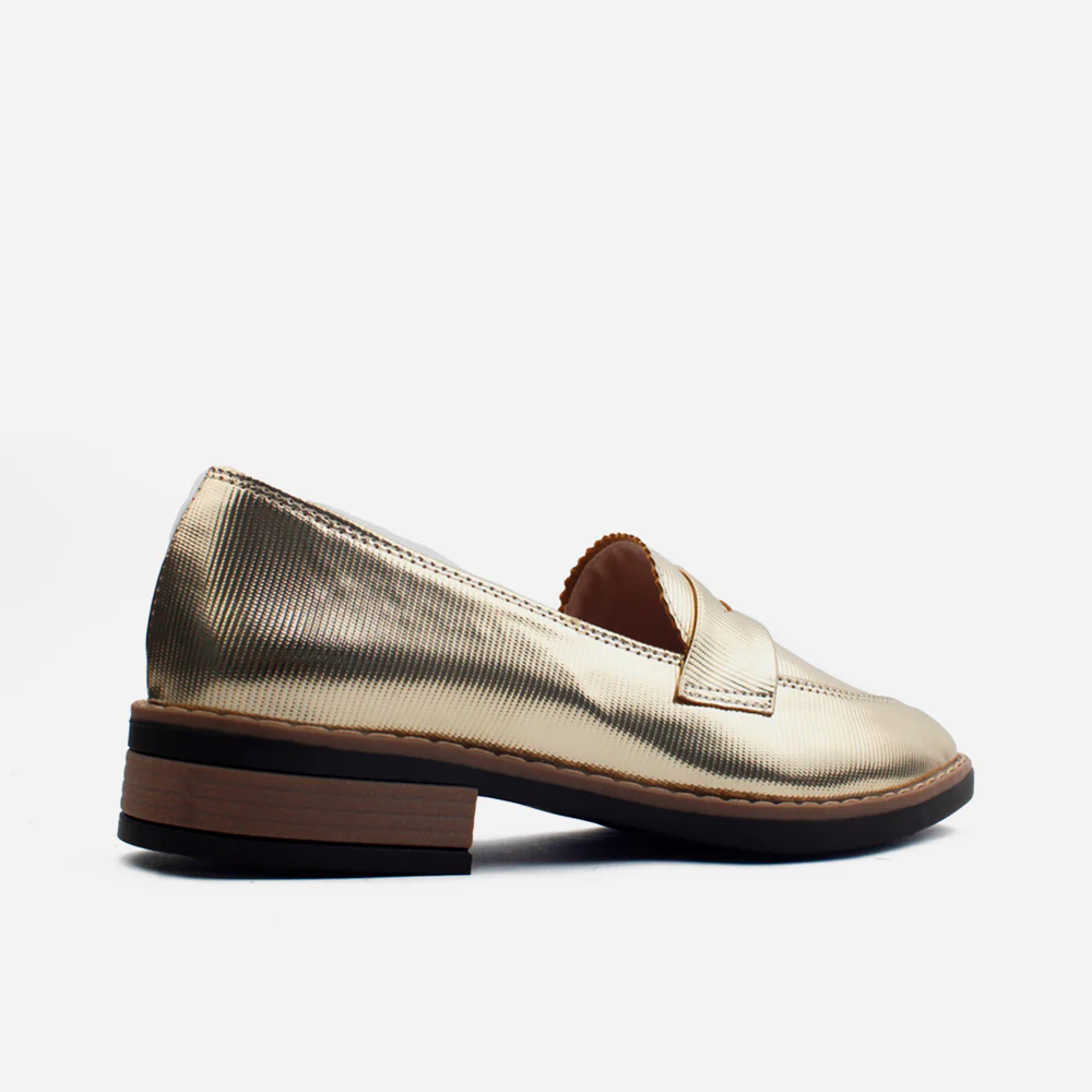 Mocasin plano vania de sintético para mujer - Oro - Image 3