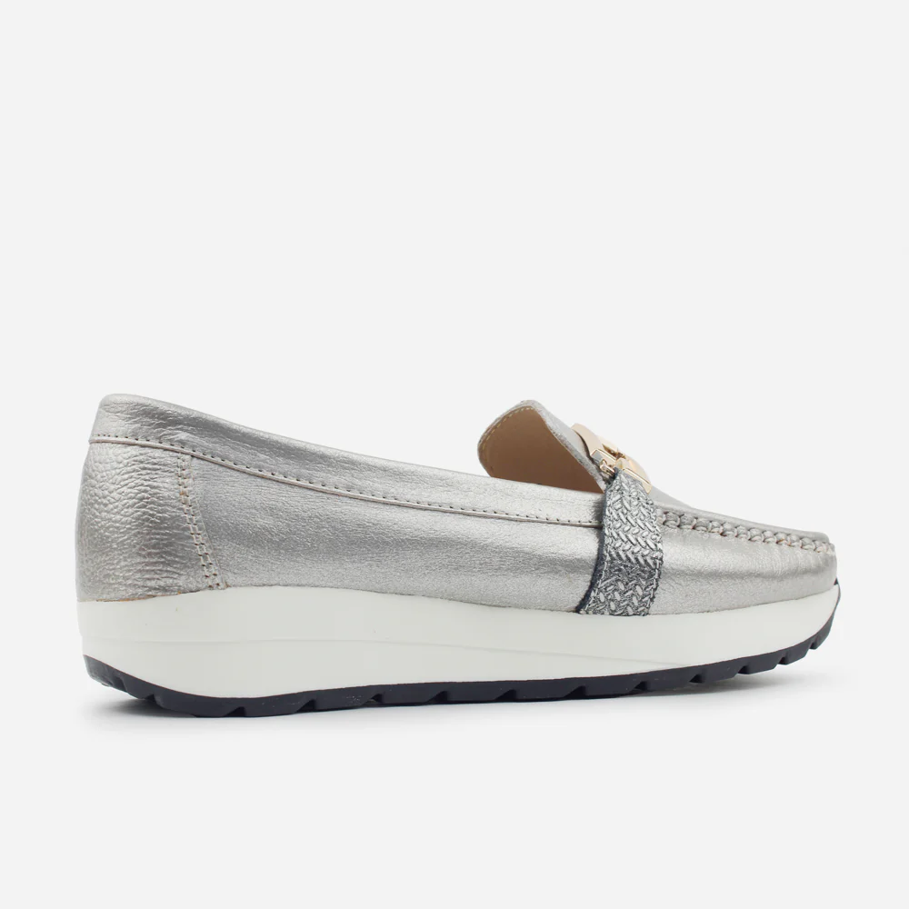 Mocasin plataforma vivienne de cuero para mujer - Fusil - Image 3