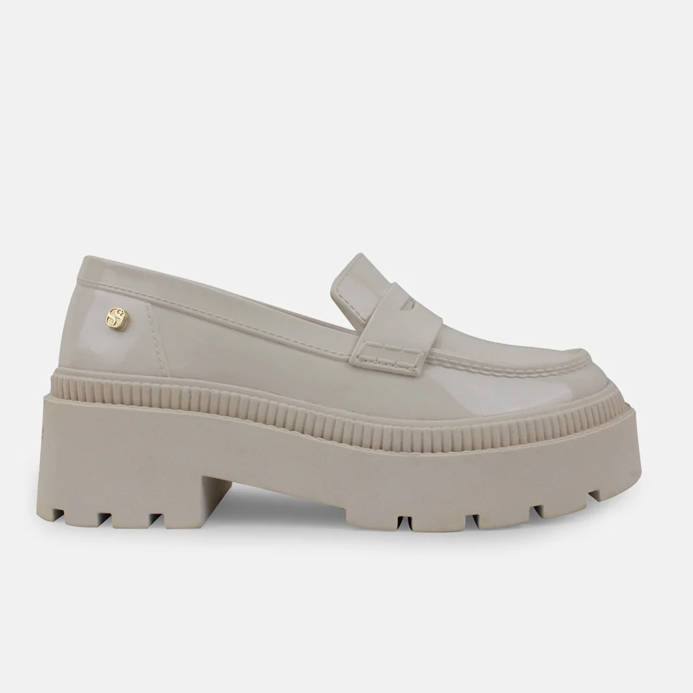 Mocasin tractorado cayena de sintético para mujer - Hueso