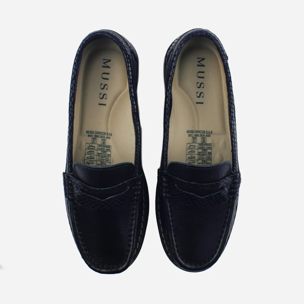 Mocasin tractorado lia de cuero para mujer - Negro - Image 4