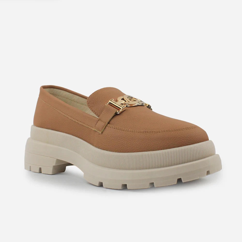 Mocasin tractorado madelaine de sintético para mujer - Almendra - Image 2
