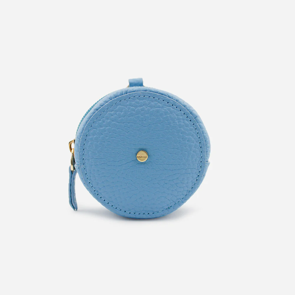 Monedero selene de cuero para mujer - Celeste