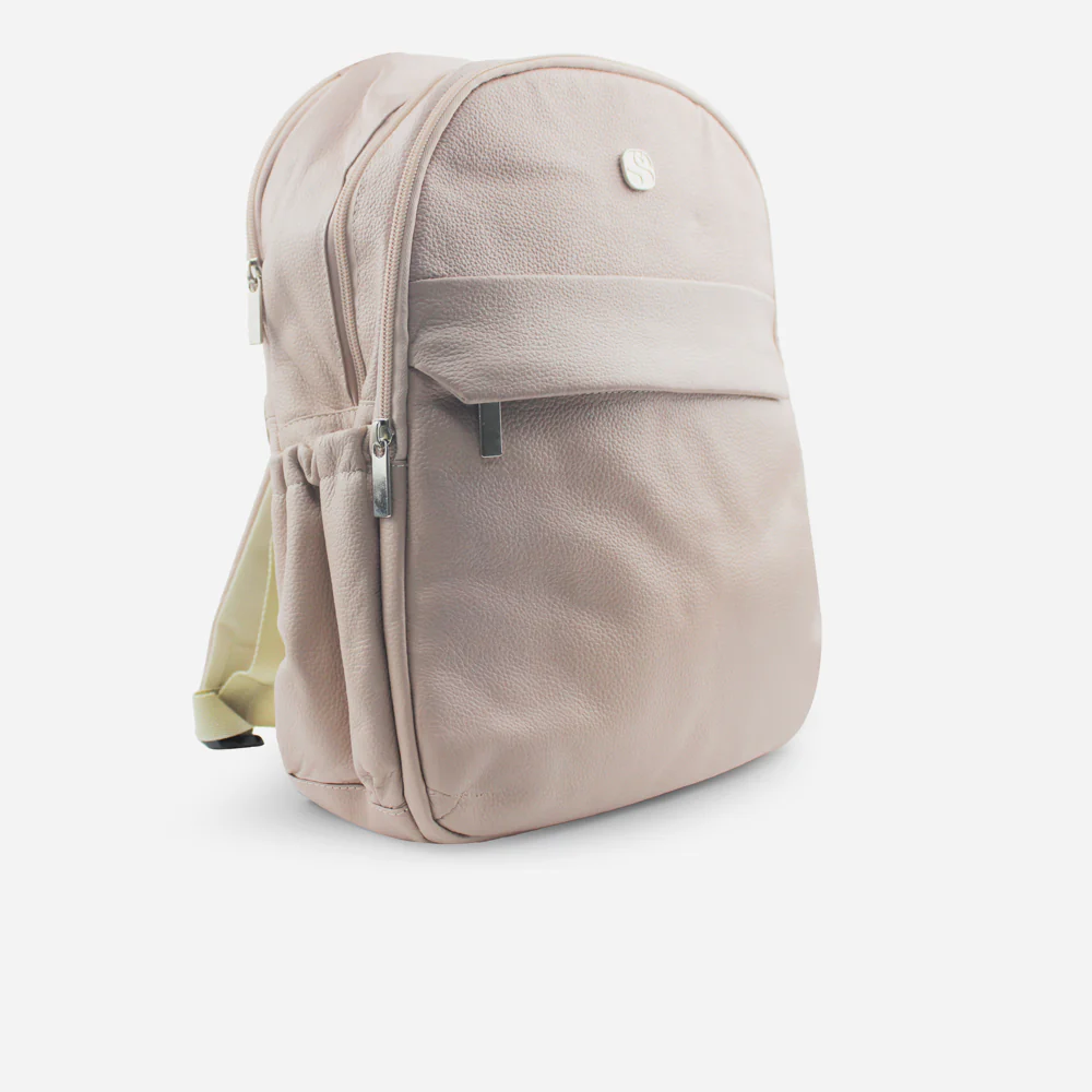 Morral amara de cuero para mujer - Nude - Image 2