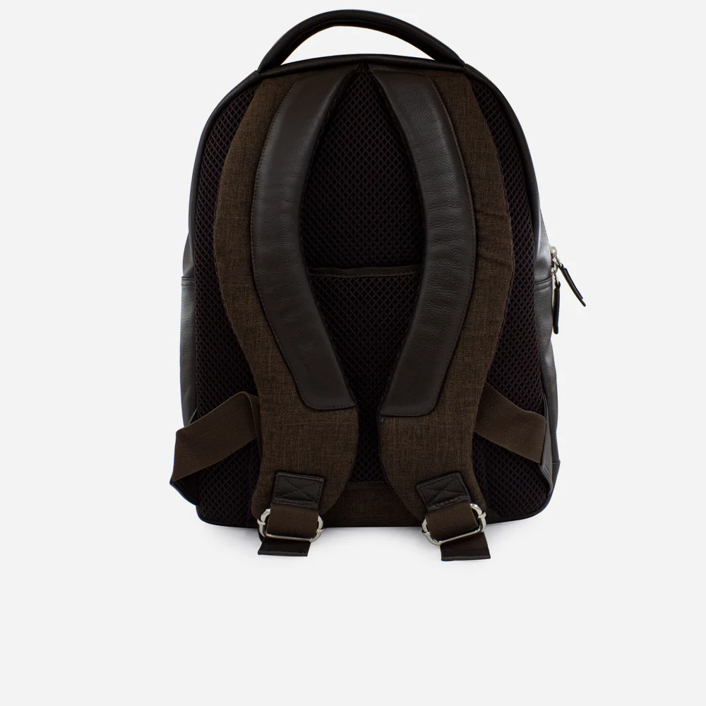 Morral gerbera de cuero para hombre - Café - Image 3