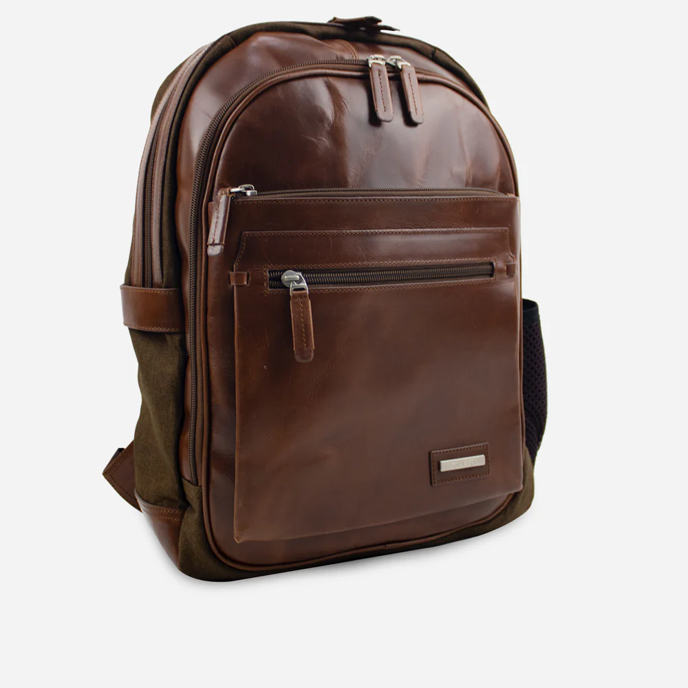 Morral idella de cuero graso para hombre - Café - Image 2