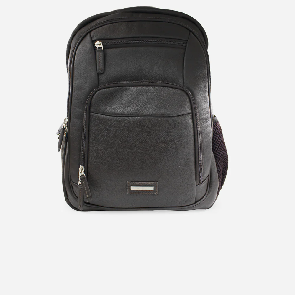 Morral mora de cuero para hombre - Café
