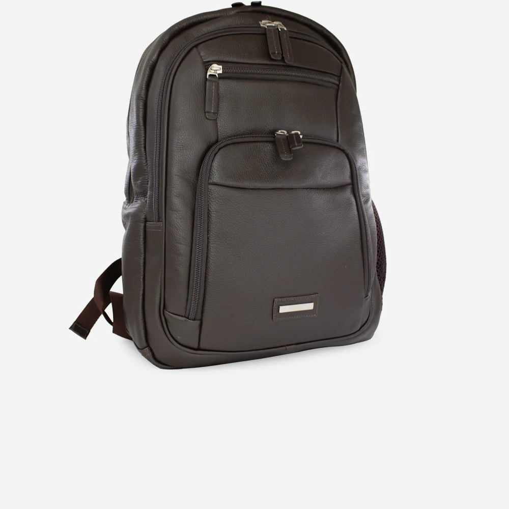 Morral mora de cuero para hombre - Café - Image 3