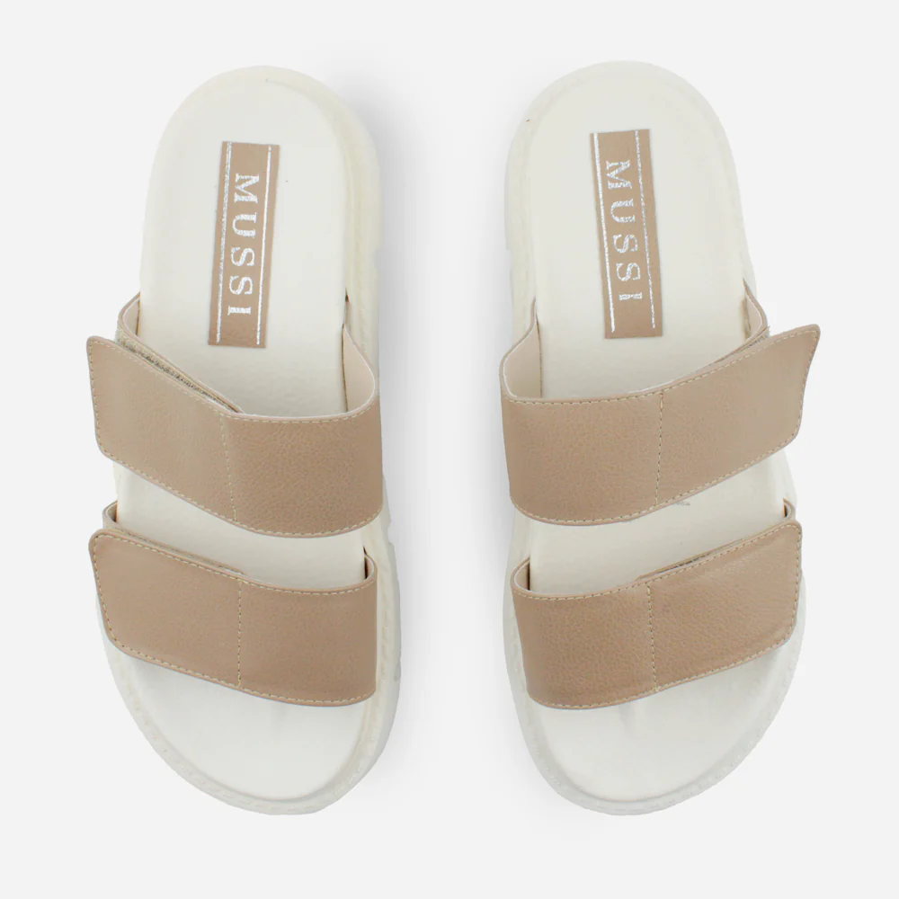 Sandalia chunky dublin de cuero para mujer - Almendra - Image 4