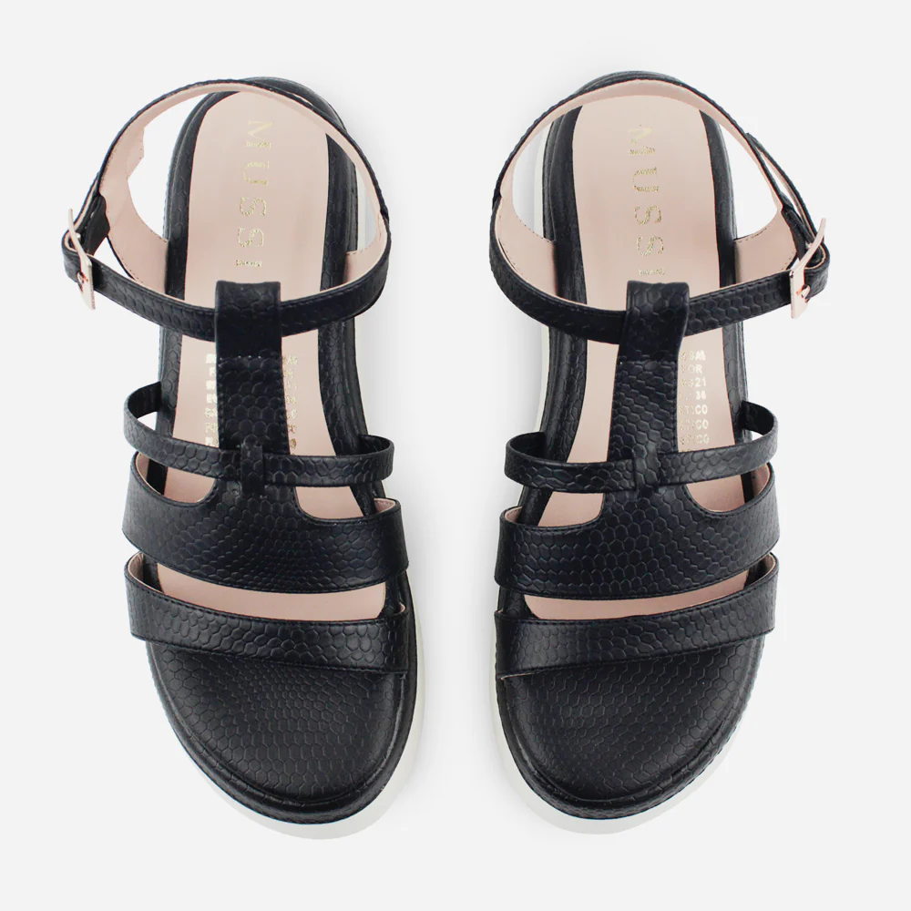 Sandalia chunky nerea de sintético para mujer - Negro - Image 4