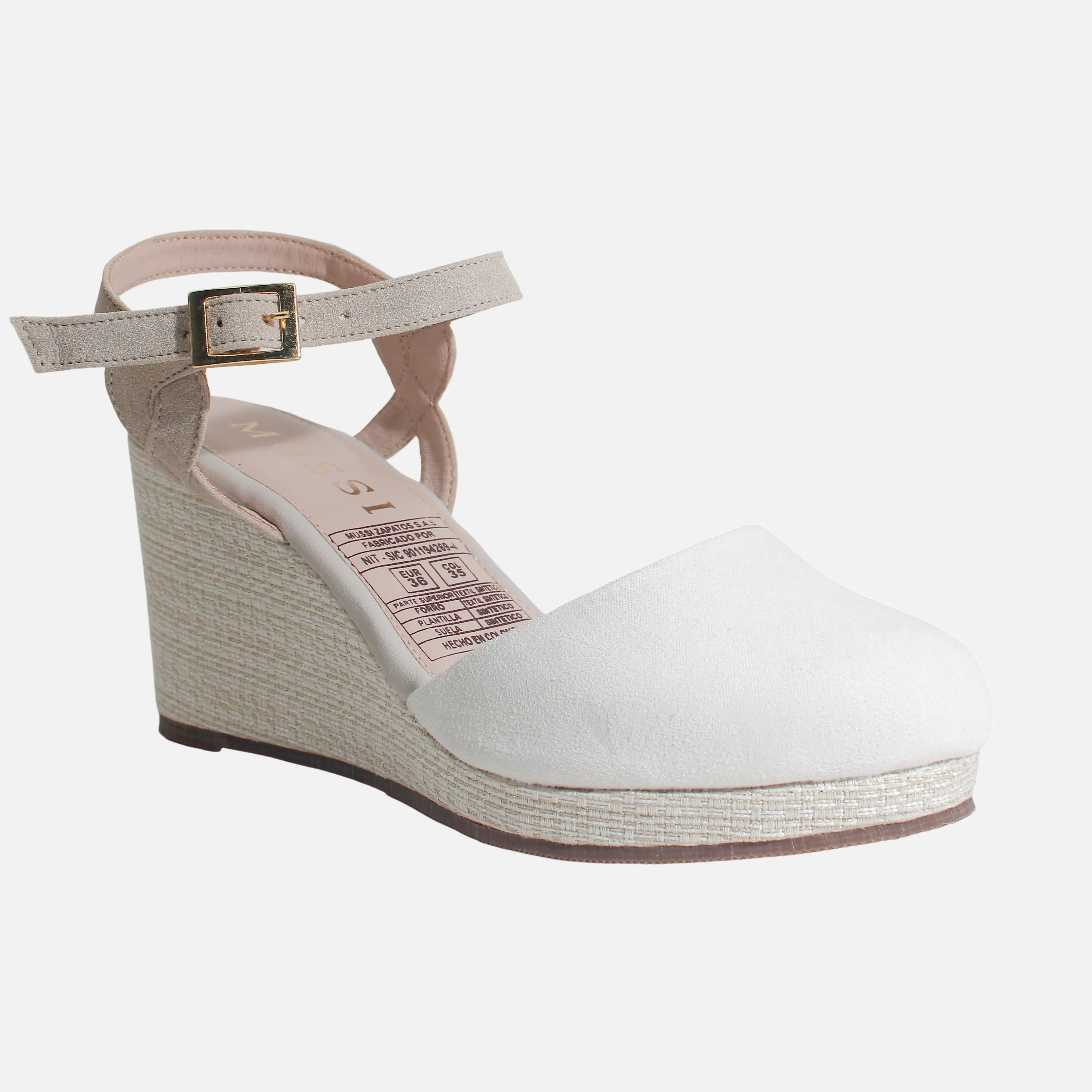 Sandalia espadrilla zimone de sintético para mujer - Hueso - Image 2