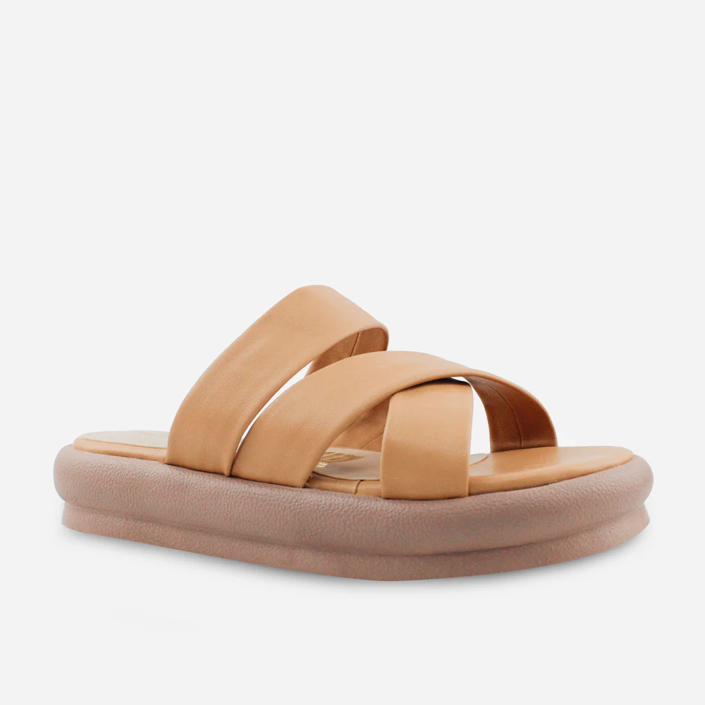 Sandalia flatform diera de sintético para mujer - Almendra - Image 2