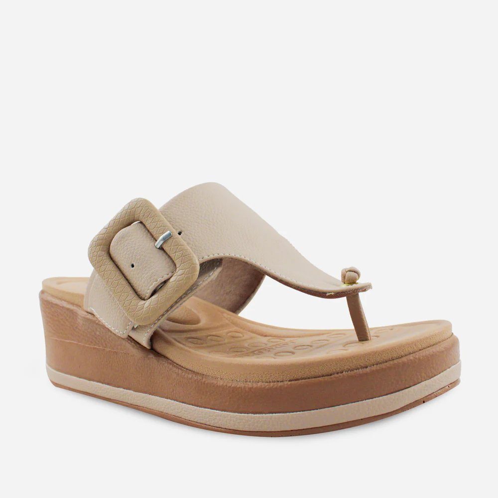 Sandalia flatform euria de sintético para mujer - Taupe - Image 2