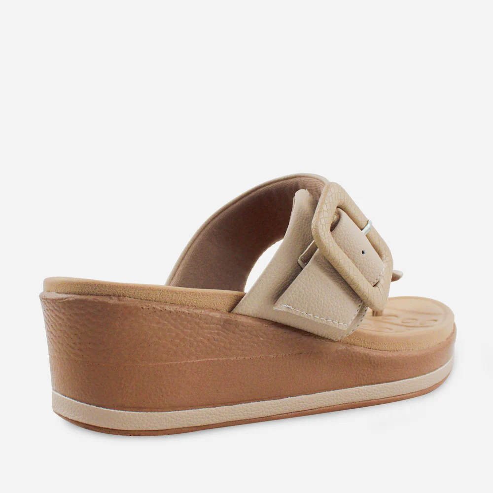 Sandalia flatform euria de sintético para mujer - Taupe - Image 3