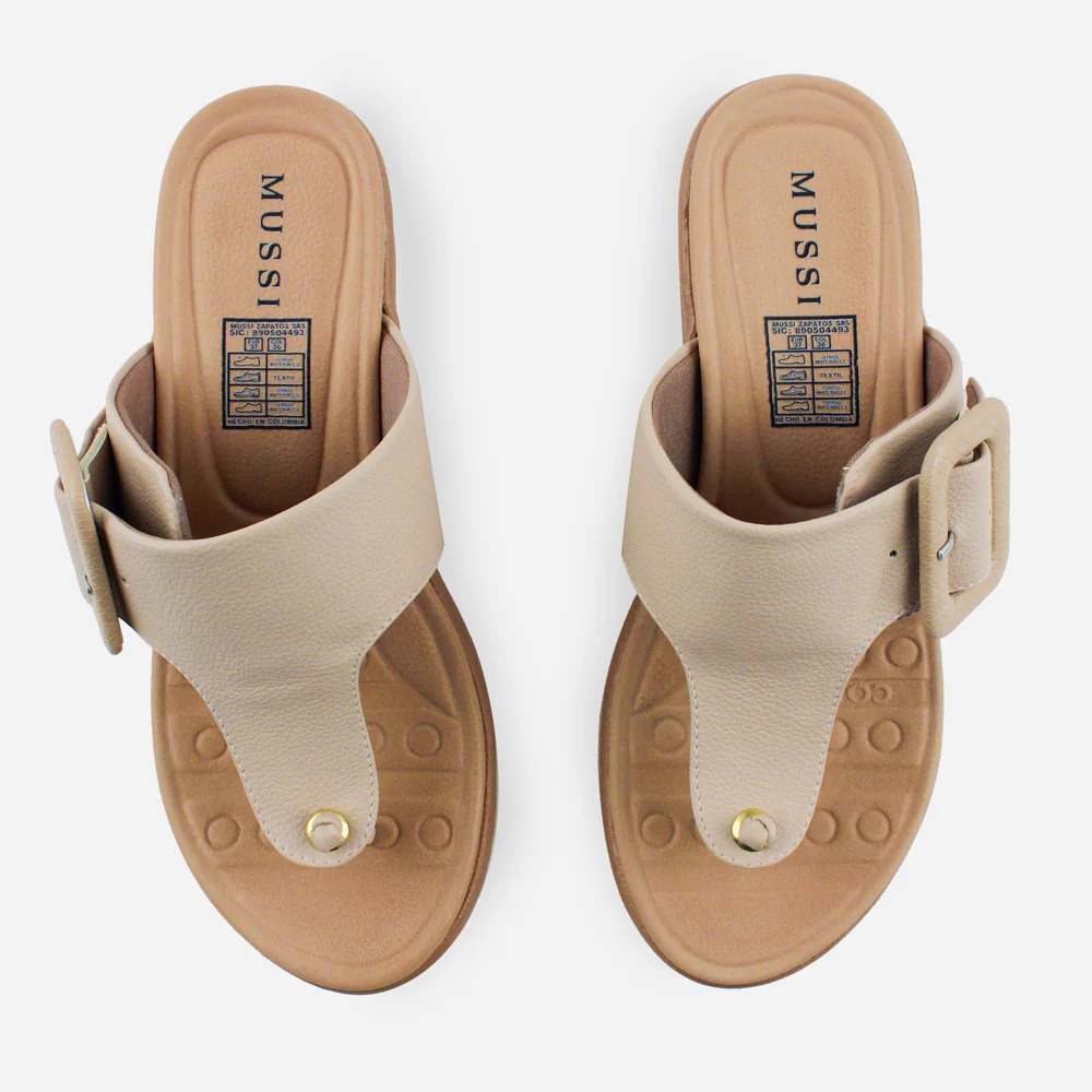 Sandalia flatform euria de sintético para mujer - Taupe - Image 4
