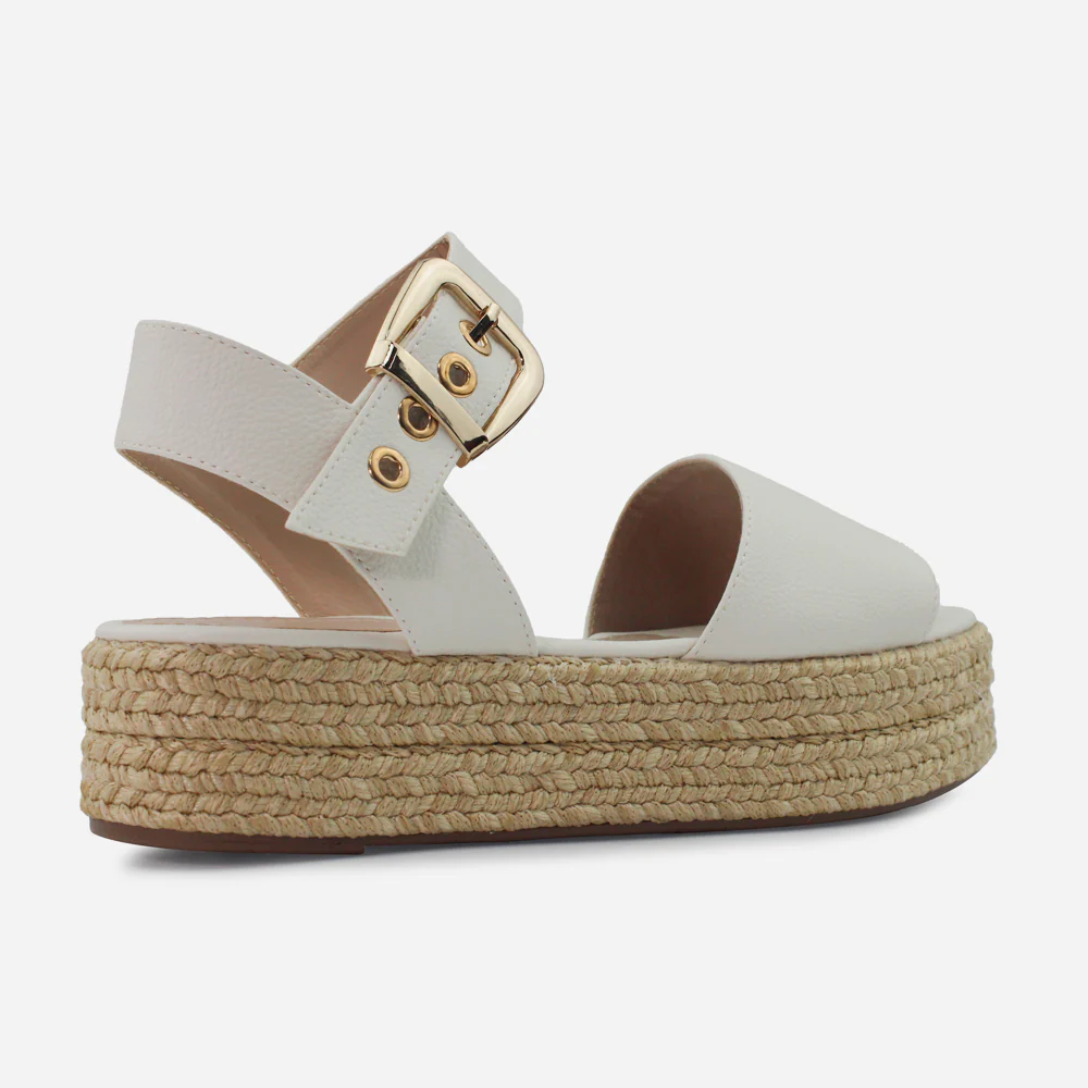 Sandalia flatform letizia de sintético para mujer - Hueso - Image 3