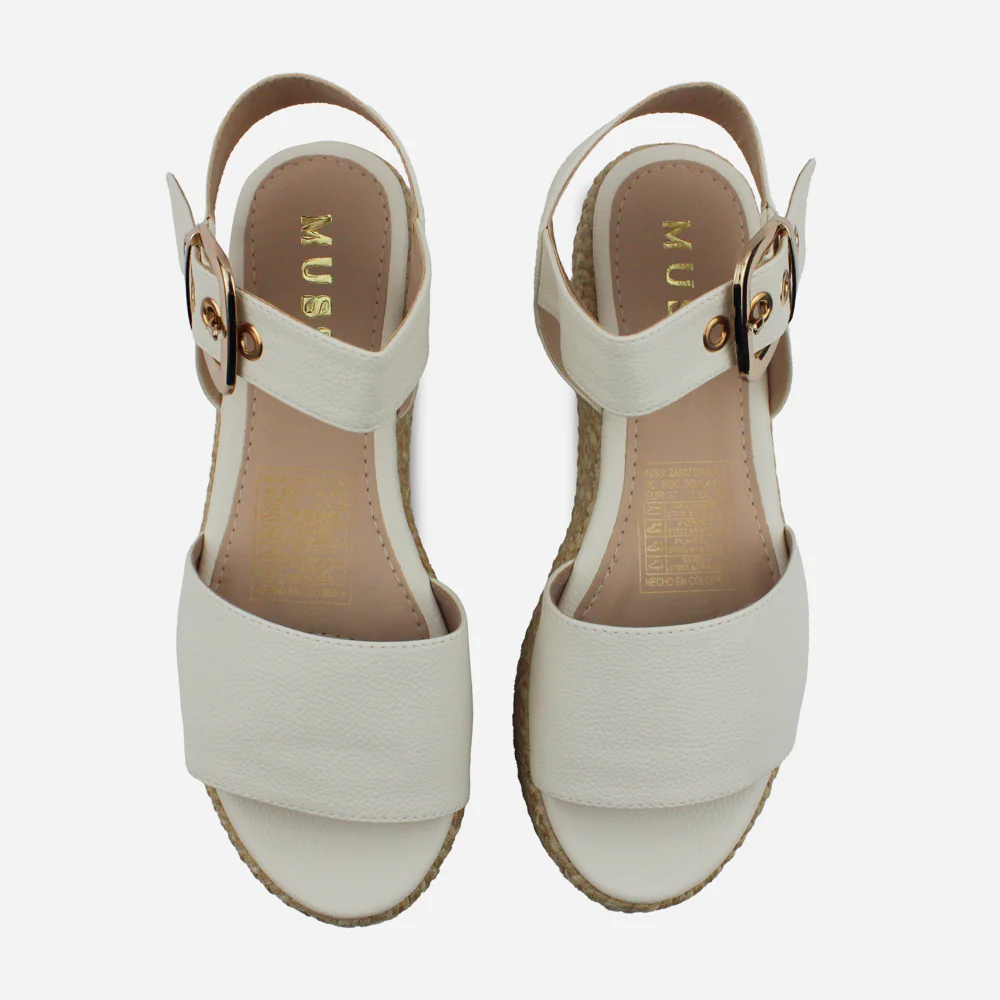 Sandalia flatform letizia de sintético para mujer - Hueso - Image 4