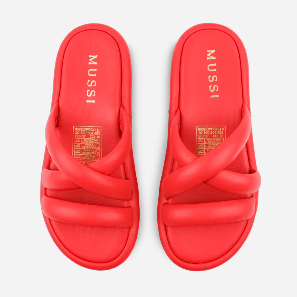 Sandalia flatform niebla de sintético para mujer - Rojo - Image 4