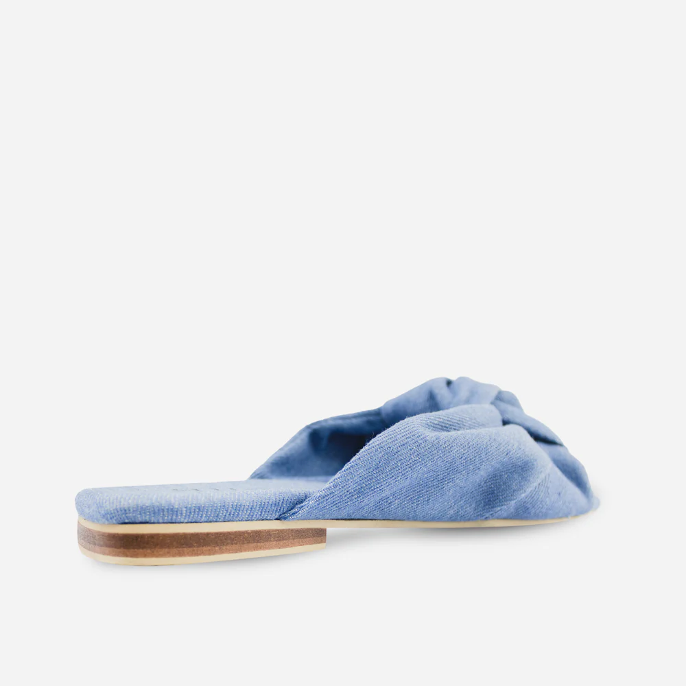 Sandalia plana abedul de textil para mujer - Azul - Image 3