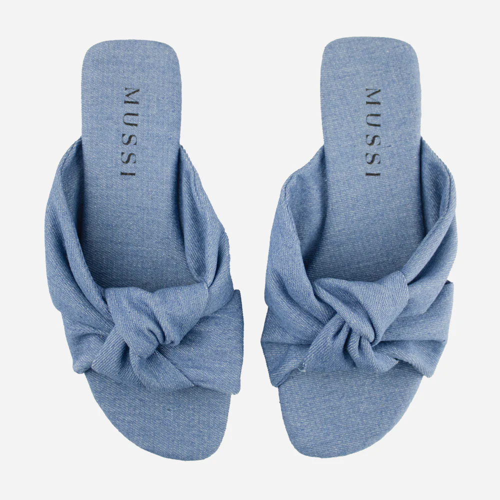 Sandalia plana abedul de textil para mujer - Azul - Image 4