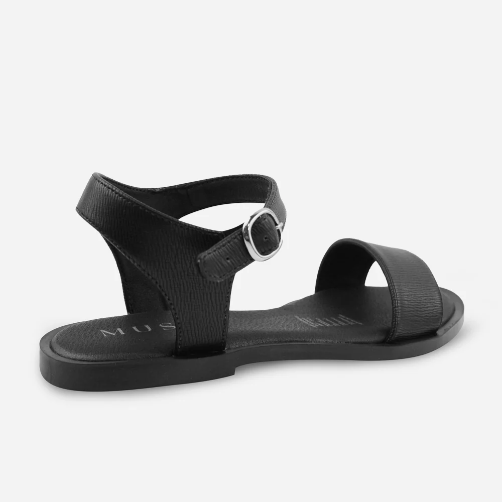 Sandalia plana laeticia de sintético para mujer - Negro - Image 3