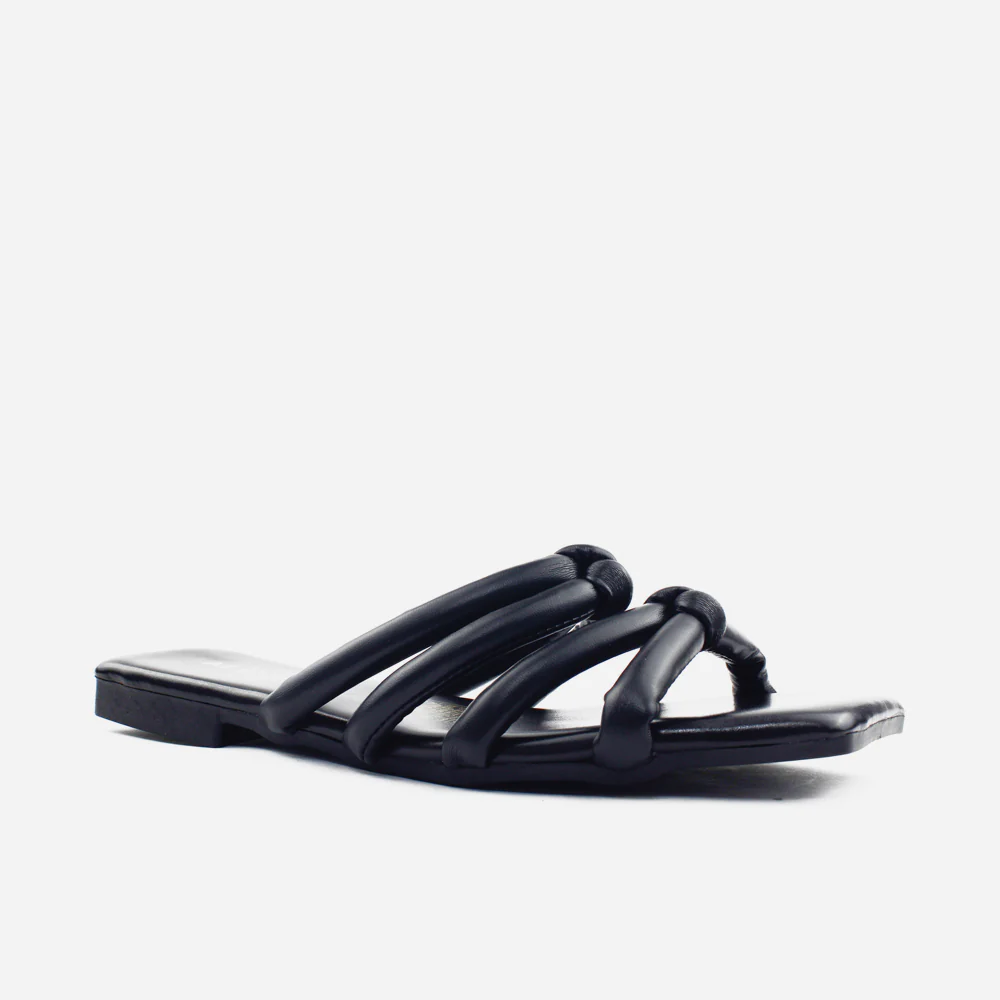 Sandalia plana zara de sintético para mujer - Negro - Image 2