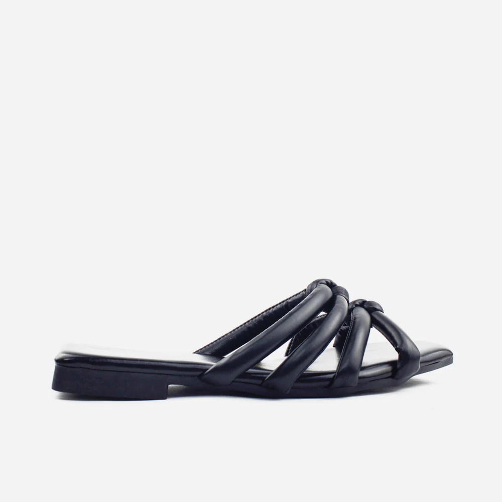 Sandalia plana zara de sintético para mujer - Negro - Image 3