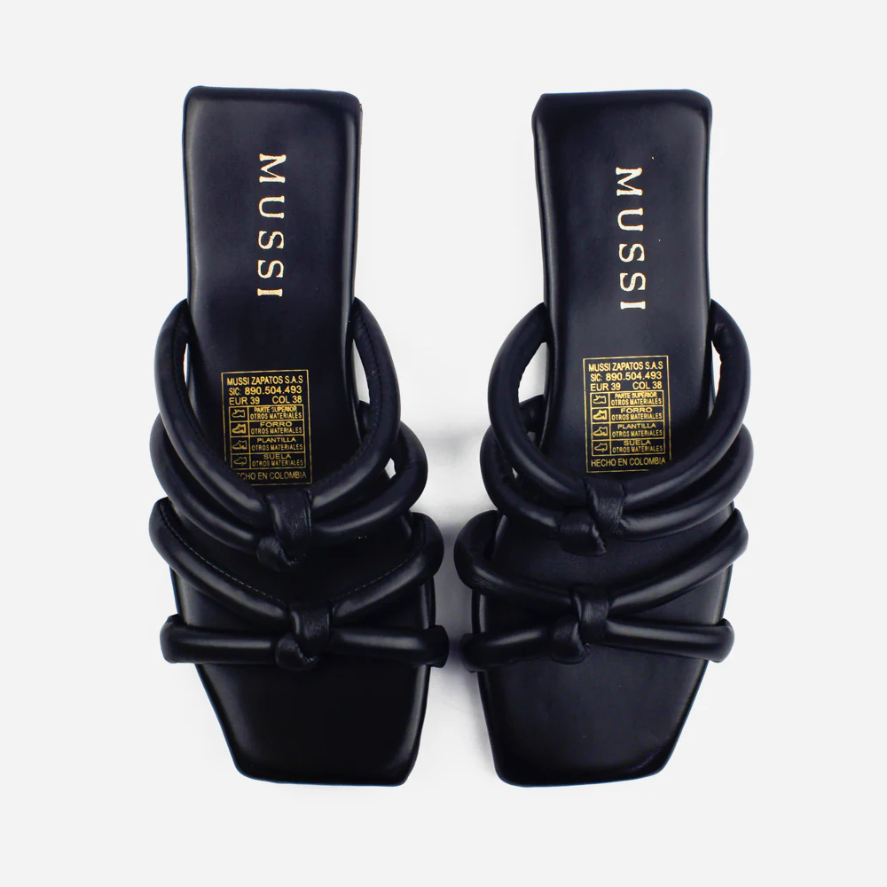 Sandalia plana zara de sintético para mujer - Negro - Image 4