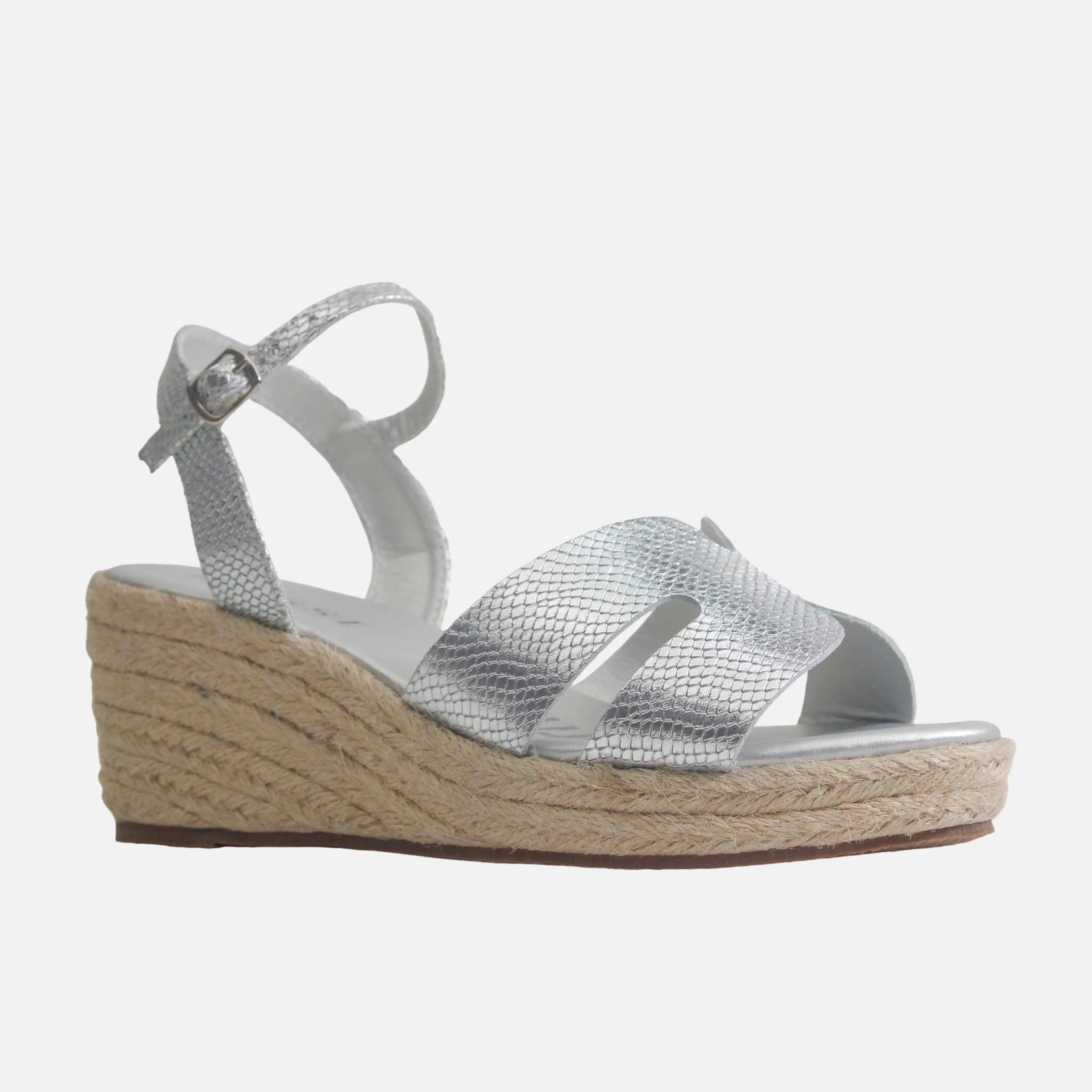 Sandalia plataforma aurel de cuero para mujer - Plateado - Image 2