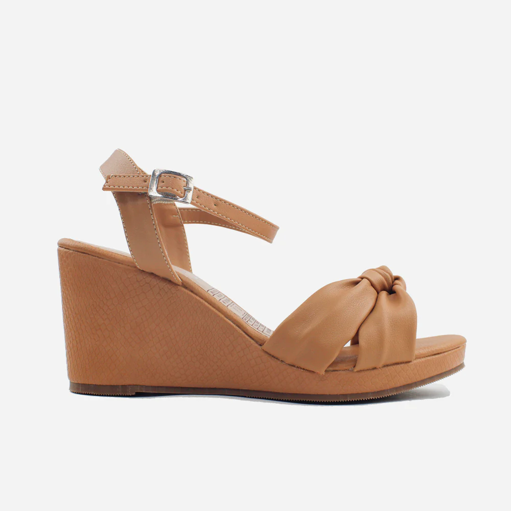 Sandalia plataforma livia de sintético para mujer - Almendra