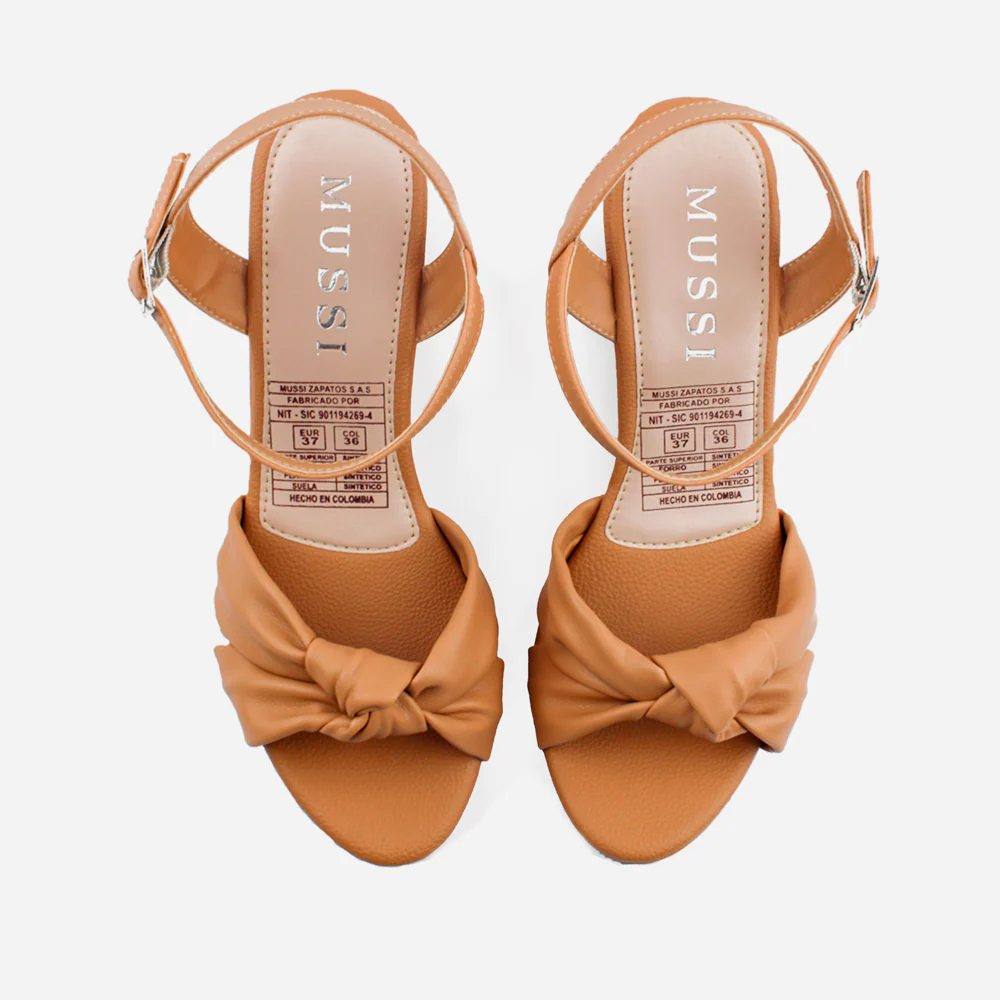 Sandalia plataforma livia de sintético para mujer - Almendra - Image 4