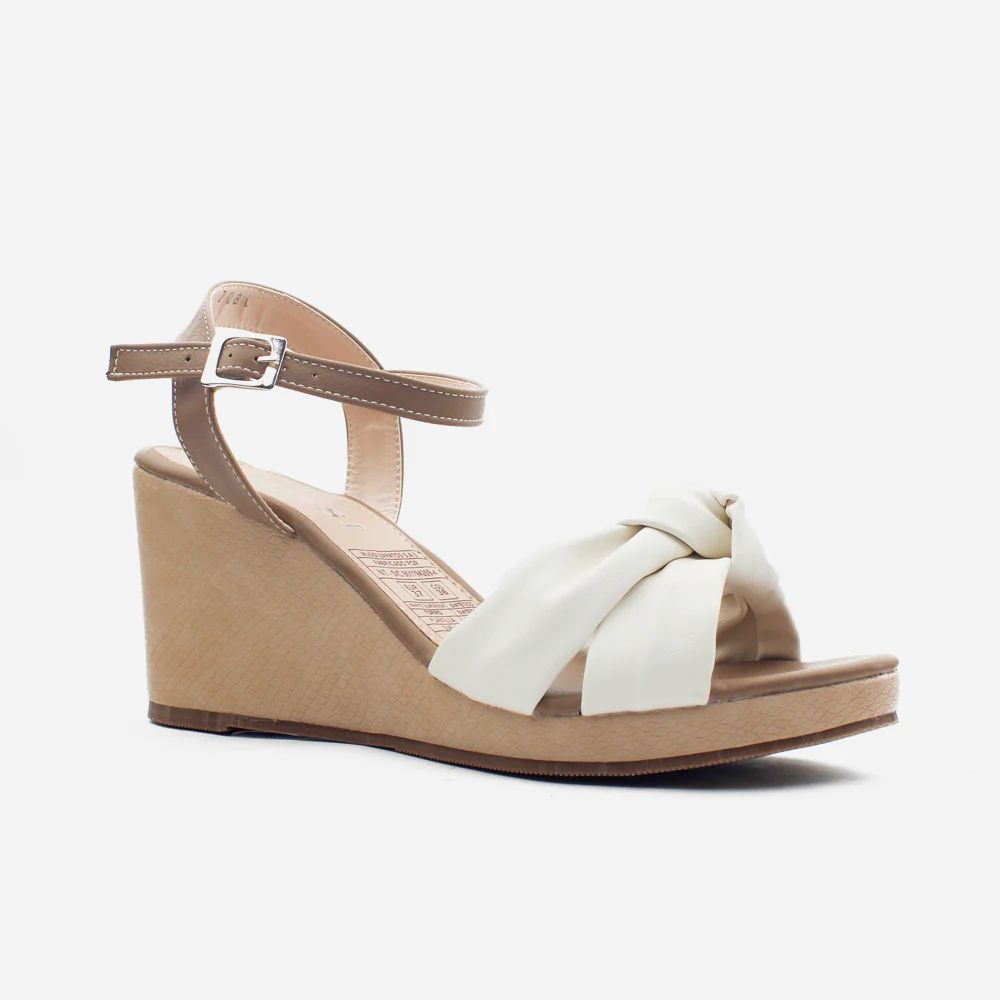 Sandalia plataforma livia de sintético para mujer - Hueso - Image 2