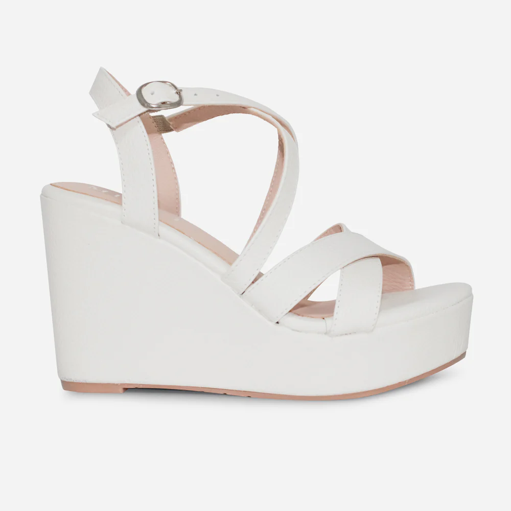 Sandalia plataforma mady de sintético para mujer - Blanco