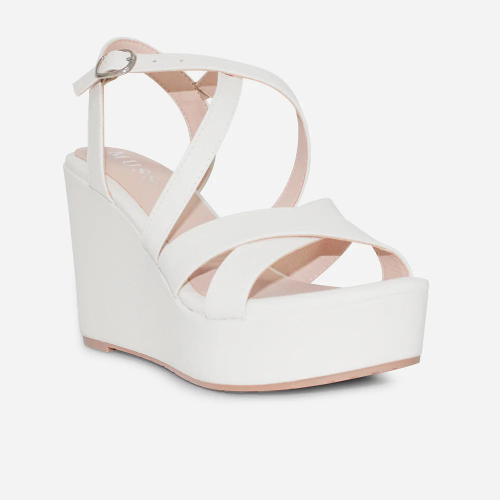 Sandalia plataforma mady de sintético para mujer - Blanco - Image 2