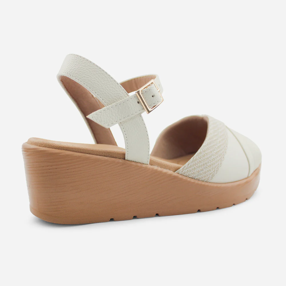 Sandalia plataforma margot de sintético para mujer - Hueso - Image 2