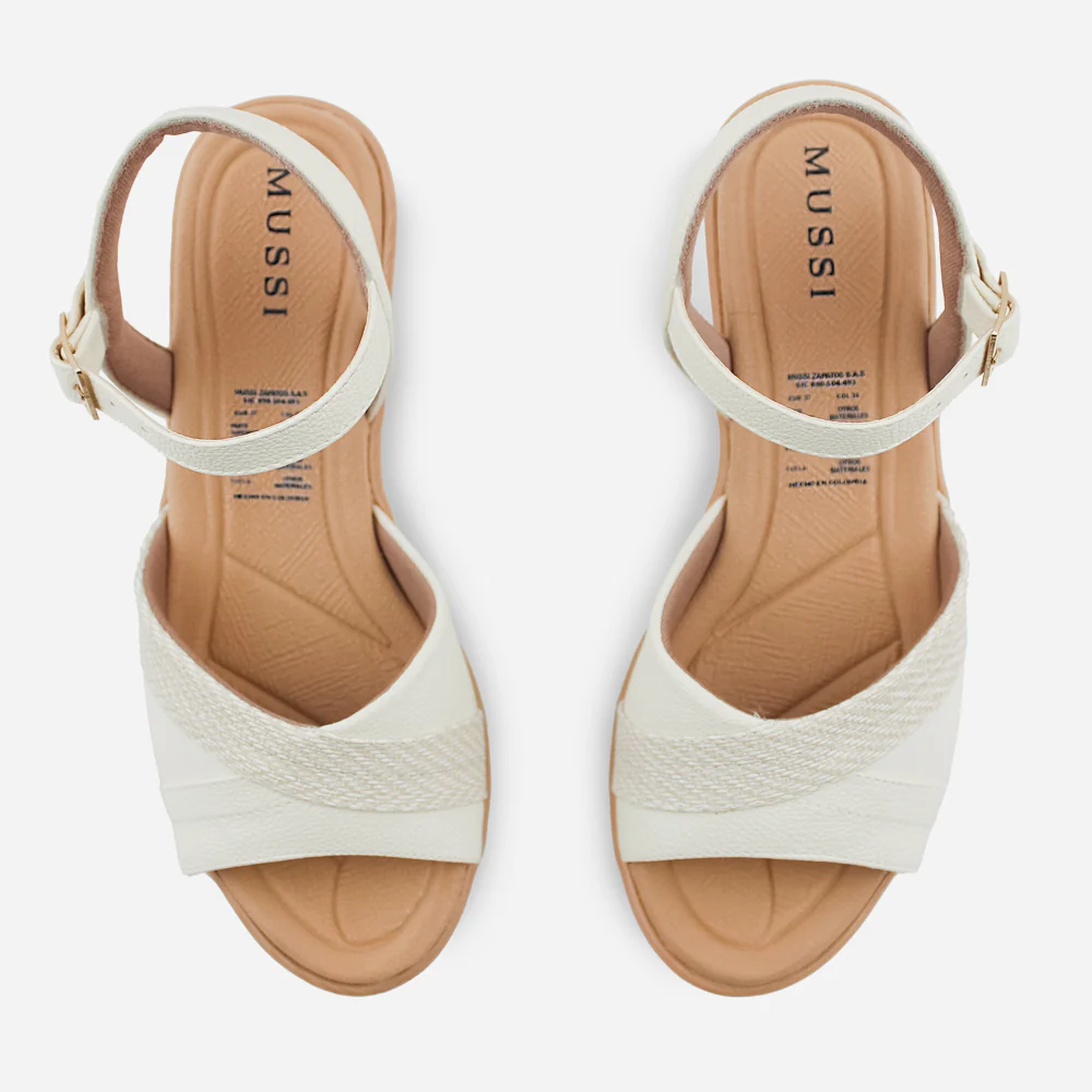 Sandalia plataforma margot de sintético para mujer - Hueso - Image 3