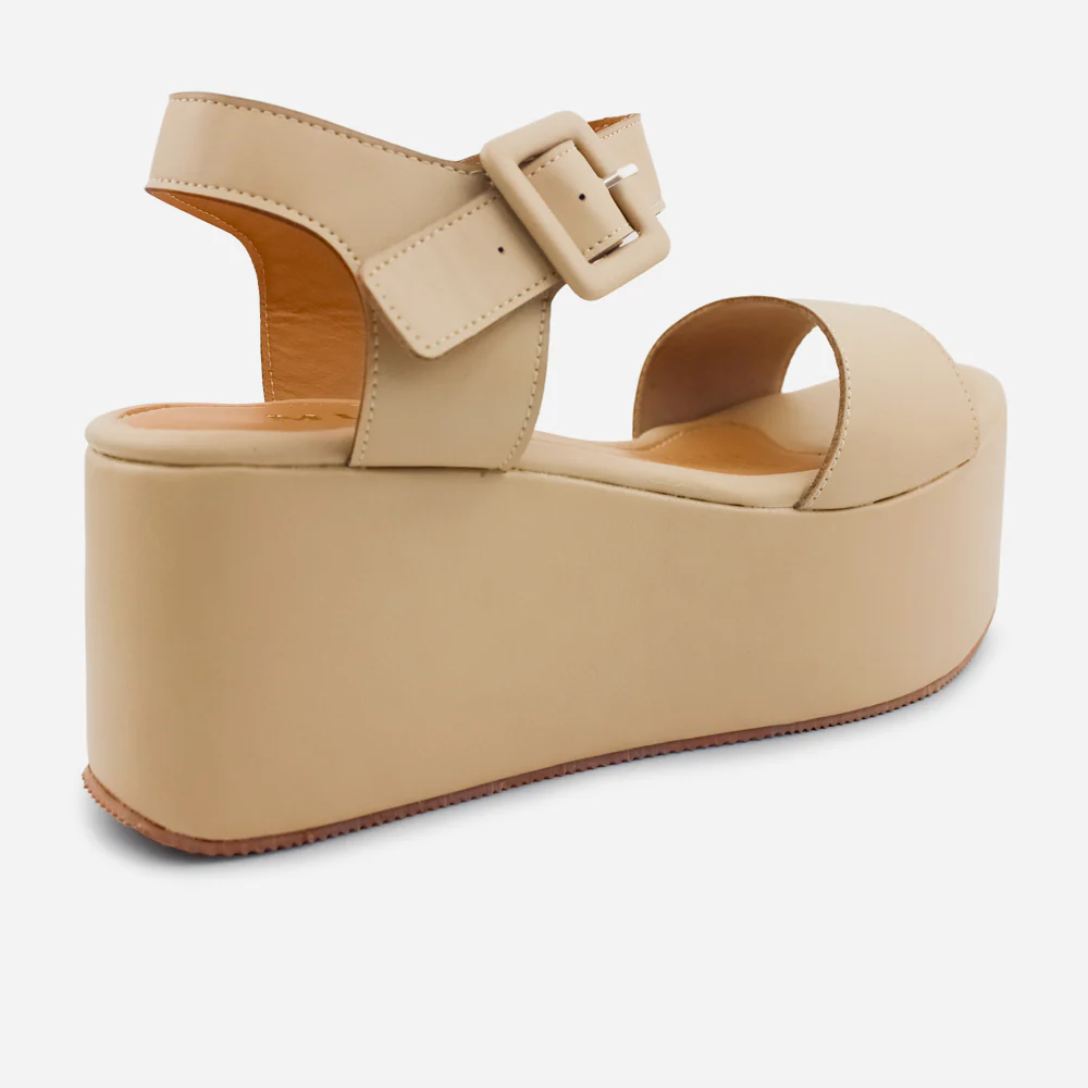 Sandalia plataforma siena de sintético para mujer - Taupe - Image 3
