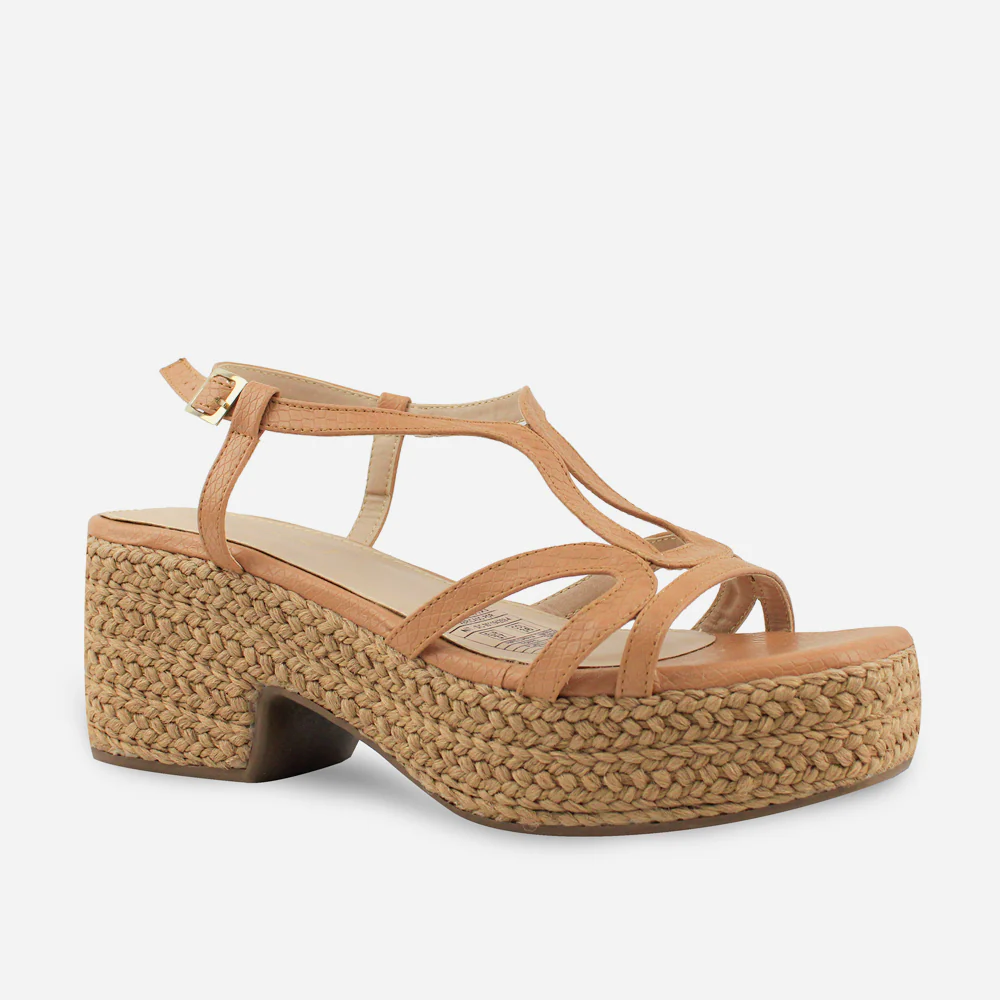 Sandalia plataforma tullia de sintético para mujer - Beige - Image 2