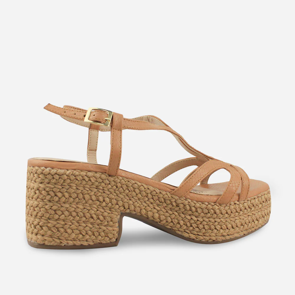 Sandalia plataforma tullia de sintético para mujer - Beige - Image 3