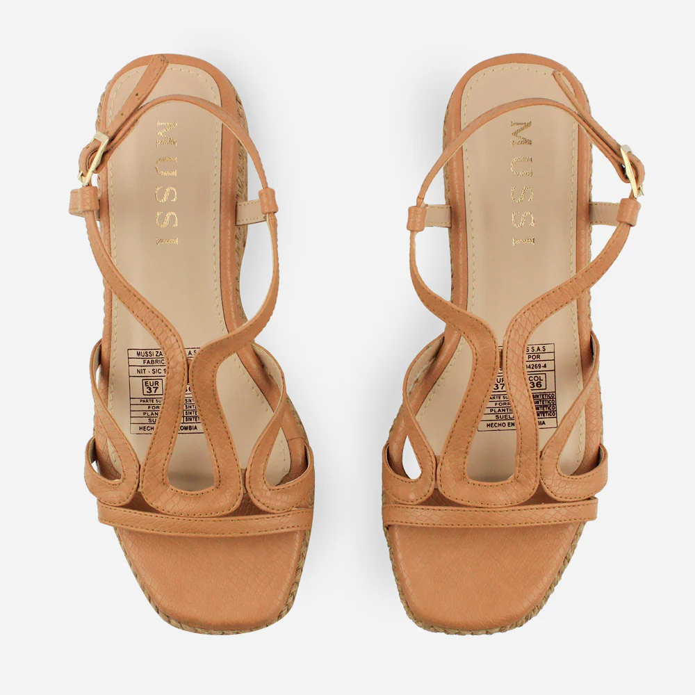 Sandalia plataforma tullia de sintético para mujer - Beige - Image 4