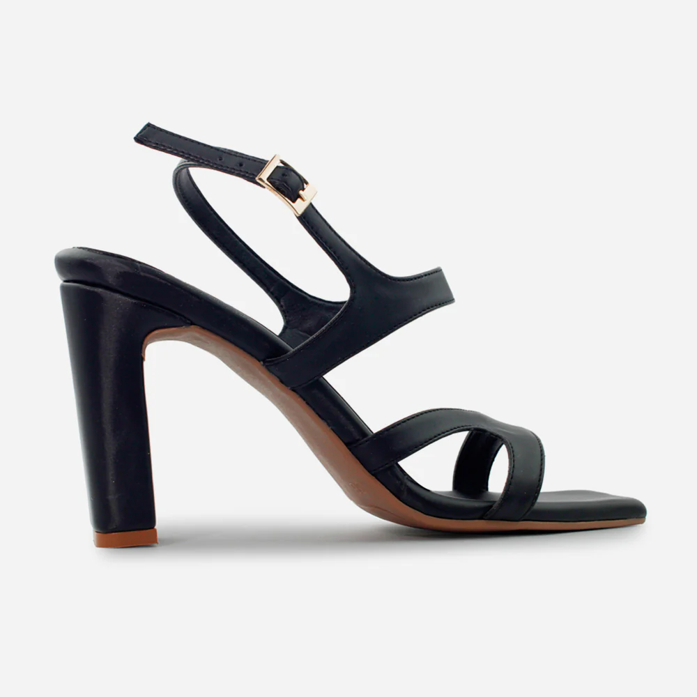 Sandalia tacon lurex de sintético para mujer - Negro - Image 3