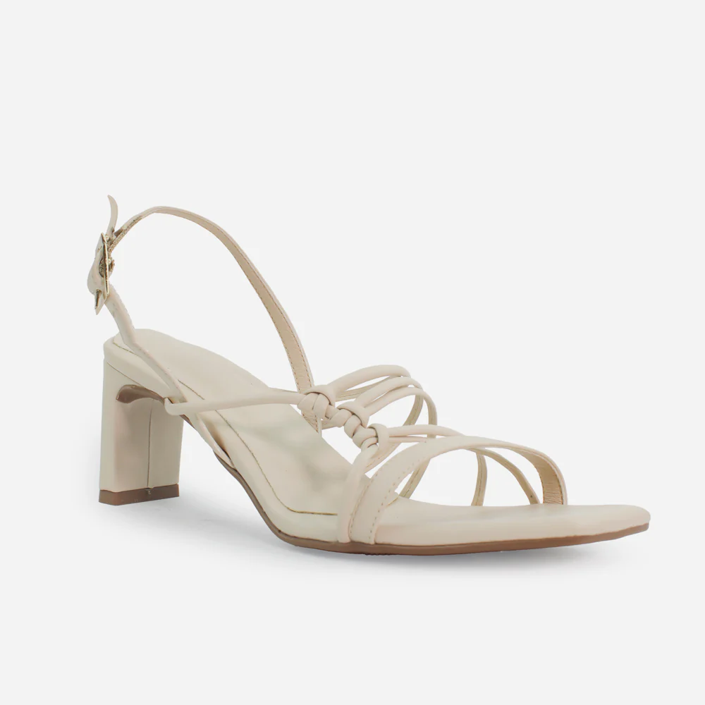 Sandalia tacon perla de sintético para mujer - Beige - Image 2