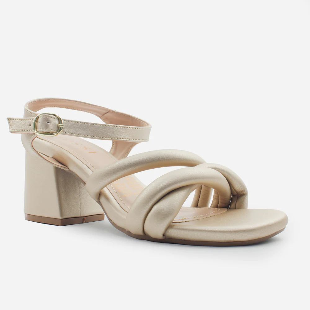 Sandalia tacon siena de sintético para mujer - Champaña - Image 2